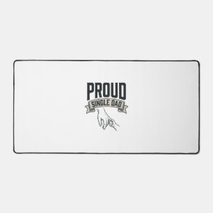 Proud Single Dad Vintage Engraving Shirt Design_1 Desk Mat