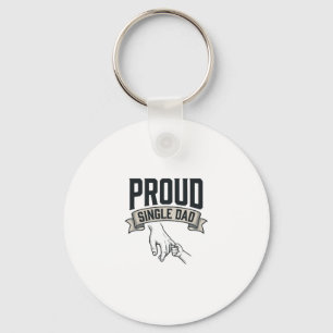 Proud Single Dad Vintage Engraving Shirt Design_1 Key Ring