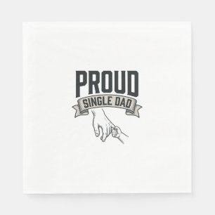 Proud Single Dad Vintage Engraving Shirt Design_1 Napkin