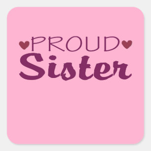Proud sister cute heart stickers