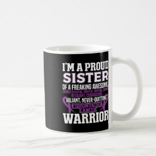 Proud Sister Fibromyalgia Awareness Ribbon Men Wom Coffee Mug