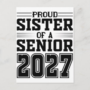 Proud Sister Of 2027 Senior Class Shirt Holiday Postcard