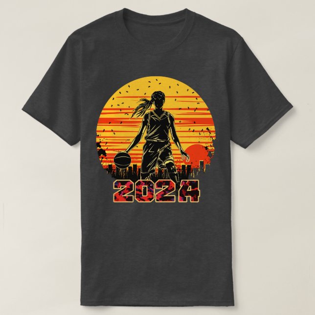 Proud Sister of a 2024 Senior Basketball Graduate  T-Shirt (Design Front)