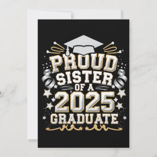 Proud Sister Of A 2025 Graduate Graduation Invitation
