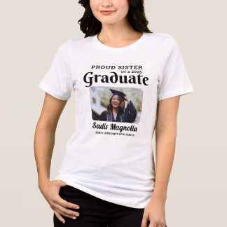 Proud Sister of a 2026 Graduate Photo Custom Tri-Blend Shirt