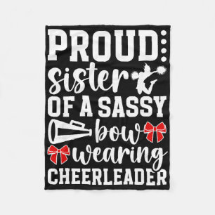 Proud Sister Of A Cheerleader Sis Cheer Sister  Fleece Blanket