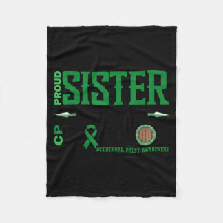 Proud Sister of a CP Warrior Cerebral Palsy Fleece Blanket