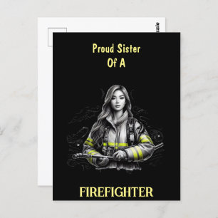 Proud Sister Of A FireFighter W Postcard