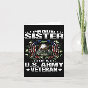 Proud Sister Of A Military Veteran Military Vets Card