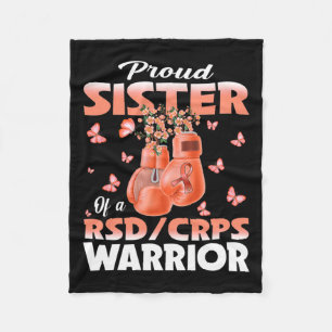 Proud Sister Of A Rsd Crps Warrior Awareness Boxin Fleece Blanket