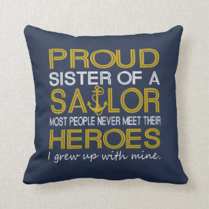 Proud sister of a sailor cushion