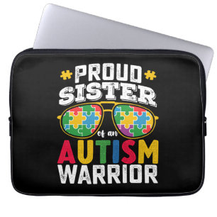 Proud Sister Of An Autism Warrior Family Laptop Sleeve