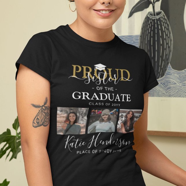 Proud Sister of the Graduate Photo Collage T-Shirt (Creator Uploaded)