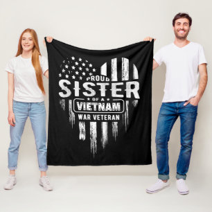 Proud Sister Vietnam Vet Brother Veterans Day Amer Fleece Blanket