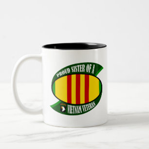 Proud Sister - Vietnam Vet Two-Tone Coffee Mug