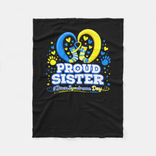 Proud sister world down syndrome awareness day  fleece blanket