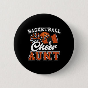 Proud Sketll And Cheer Aunt Cheerleader Niece Oran 6 Cm Round Badge