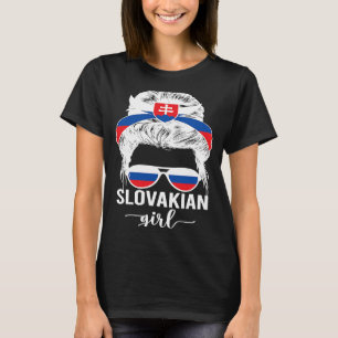 Proud Slovakian Girl Slovakia Flag Slovakian Herit T-Shirt