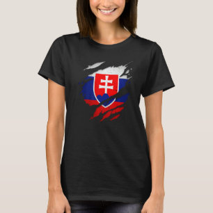 Proud Slovakian Torn Ripped Slovakia Flag T-Shirt