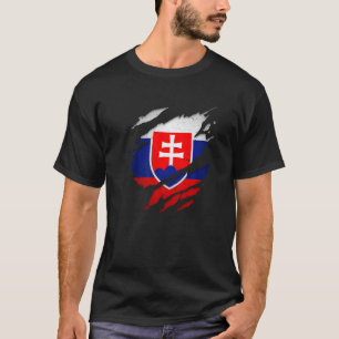 Proud Slovakian Torn Ripped Slovakia Flag T-Shirt