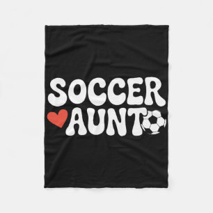 Proud Soccer Aunt Family Sport Retro Groovy Nephew Fleece Blanket