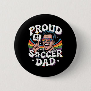 Proud Soccer Dad Cheerful Fan For Fathers _3 6 Cm Round Badge