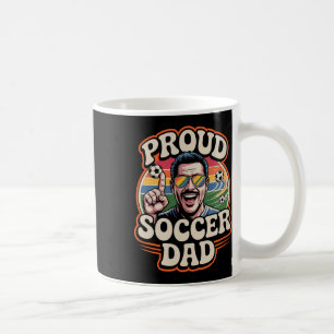 Proud Soccer Dad Cheerful Fan For Fathers Coffee Mug