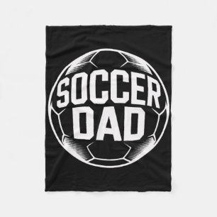 Proud Soccer Dad Supporting Kids Matches Training  Fleece Blanket