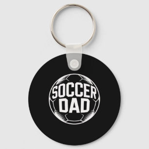 Proud Soccer Dad Supporting Kids Matches Training Key Ring