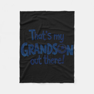 Proud Soccer Grandma Grandpa That's My Grandson Ou Fleece Blanket