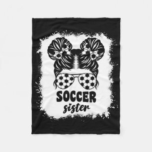 Proud Soccer Little Sister For Byby Girls Kids Mes Fleece Blanket