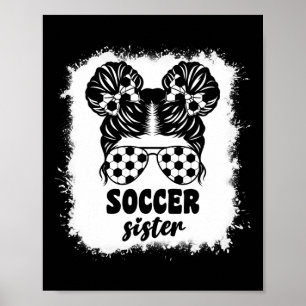 Proud Soccer Little Sister For Byby Girls Kids Mes Poster