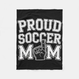 Proud Soccer Mom Cheerful Fan Support For Moms _2 Fleece Blanket