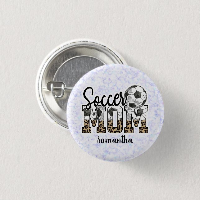 Proud Soccer Mom – Sideline Champion 3 Cm Round Badge (Front & Back)