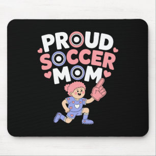 Proud Soccer Mum Cheerful Fan Support For Moms _1  Mouse Pad
