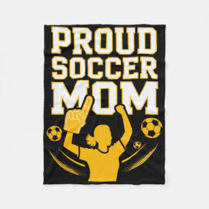 Proud Soccer Mum Cheerful Fan Support For Moms _3 Fleece Blanket
