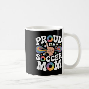 Proud Soccer Mum Cheerful Fan Support For Moms Coffee Mug
