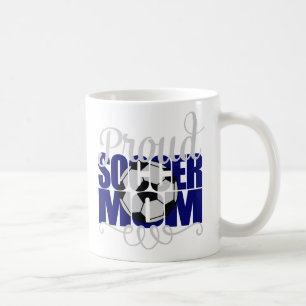 Proud Soccer Mum in Blue Coffee Mug
