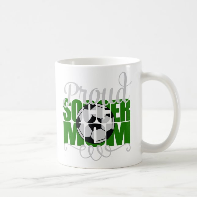 Proud Soccer Mum in Green Coffee Mug (Right)