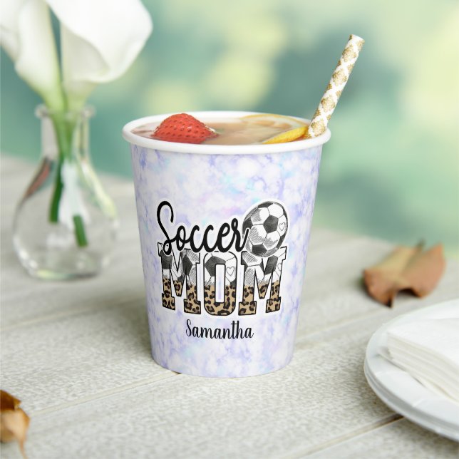 Proud Soccer Mum – Sideline Champion Paper Cups (Insitu)