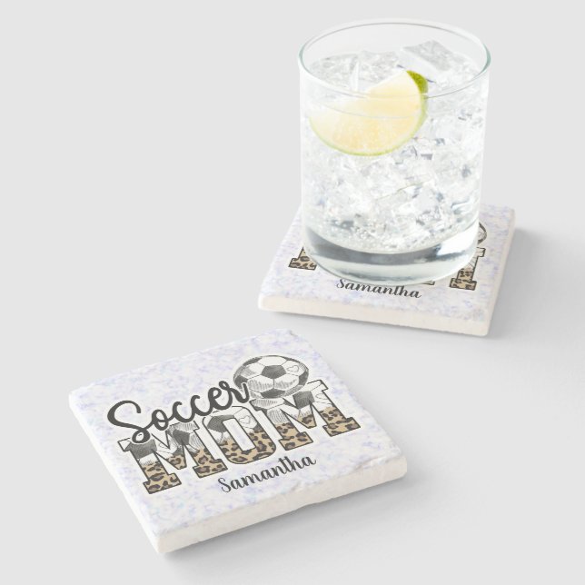 Proud Soccer Mum – Sideline Champion Stone Coaster (Side)