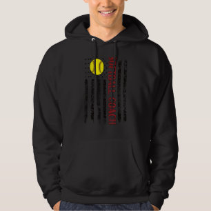 Proud Softball Coach Us Flag Softball Coaching Hoodie