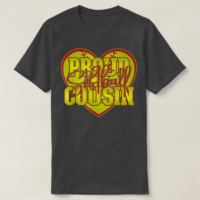Proud Softball Cousin Family Matching  T-Shirt (Design Front)
