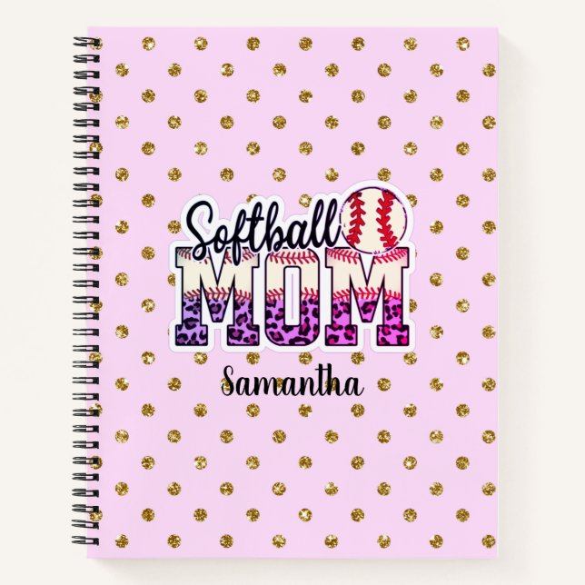 Proud Softball Mom Life Notebook (Front)