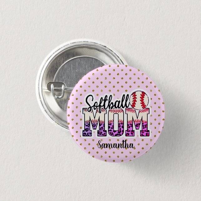 Proud Softball Mum Life 3 Cm Round Badge (Front & Back)