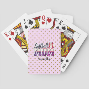 Proud Softball Mum Life Playing Cards