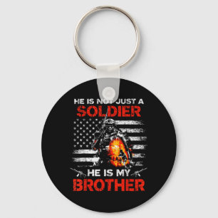 Proud Soldier Brother USA Flag Patriotic Key Ring