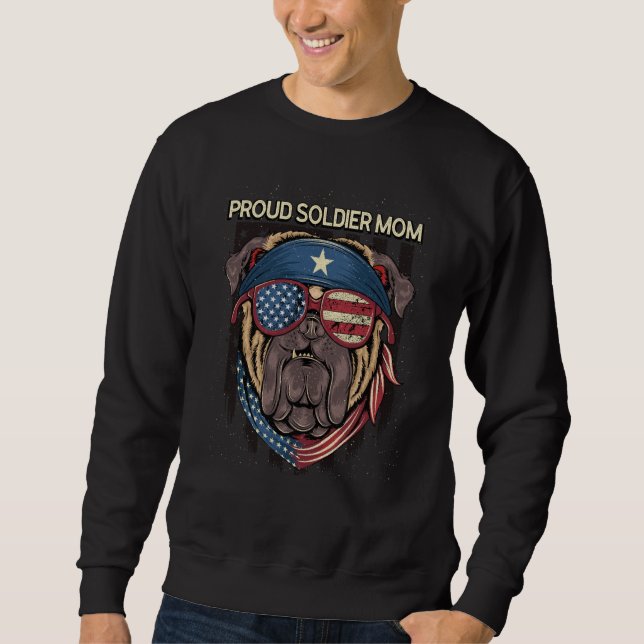 Proud Soldier Mom American Patriotic USA Patriotis Sweatshirt (Front)