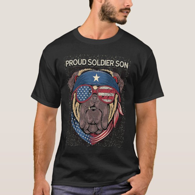 Proud Soldier Son American Patriotic USA Patriotis T-Shirt (Front)