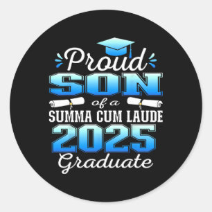 Proud Son 2025 Summa Cum Laude Cl 2025 Graduate  Classic Round Sticker